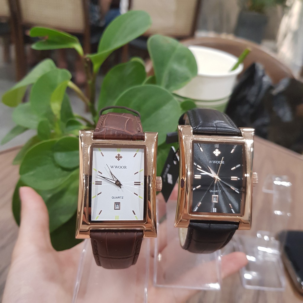 Đồng hồ nam Wwoor mặt vuông độc đáo chống nước chống xước tuyệt đối 3atm Tony Watch 68