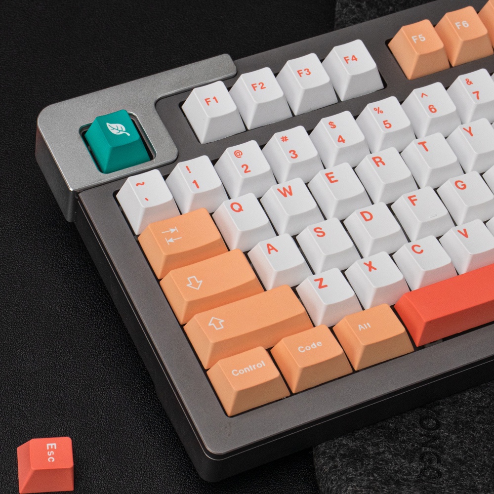 Bộ nút bàn phím cơ Keycap Cherry Peach &amp; Cream - PBT Dyesub- 137 nút