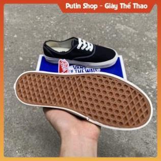 Giày Vans Claisc Lười Vault Đế Kem Nam Nữ, Giầy Van Đen Old  Skoll Full Phụ Kiện Bill Box