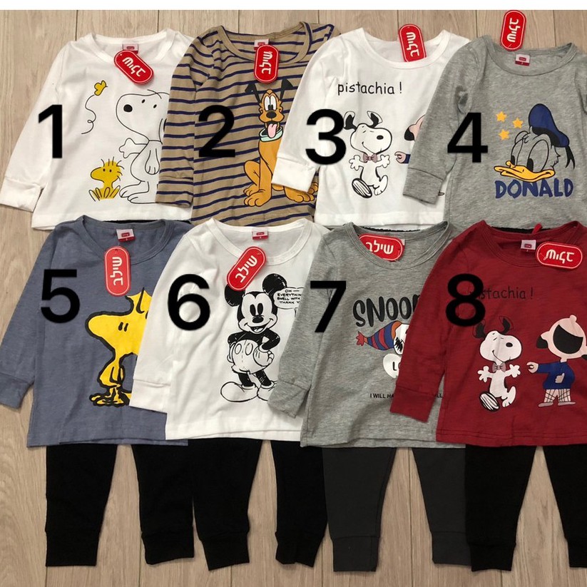 Bộ dài tay - Set bộ Muji chất cotton cho bé trai size 2-6t