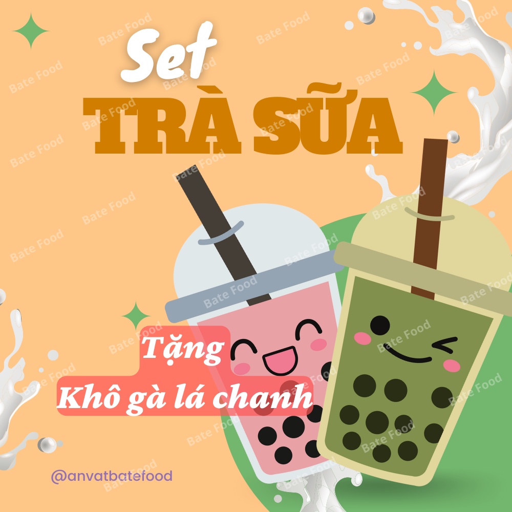 TRÀ SỮA PHÚC LONG, MATCHA, SOCOLA, KHOAI MÔN SIÊU NGON THÀNH PHẦM 7-8 LY TẶNG KÈM KHÔ GÀ LÁ CHANH