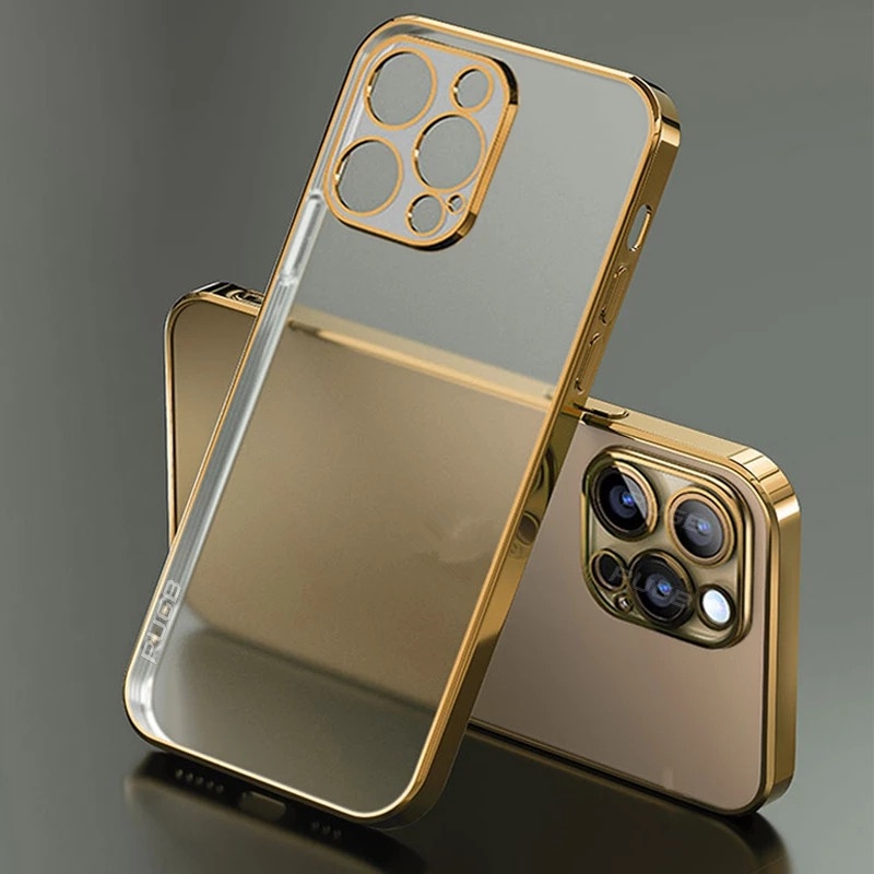 Ốp lưng Điện Thoại Silicon Trong Suốt Chống Sốc Mạ Viền Sang Trọng Dành Cho iPhone 14 pro max 13 pro max 12 11 pro max