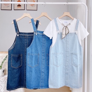 Yếm váy jean túi trước