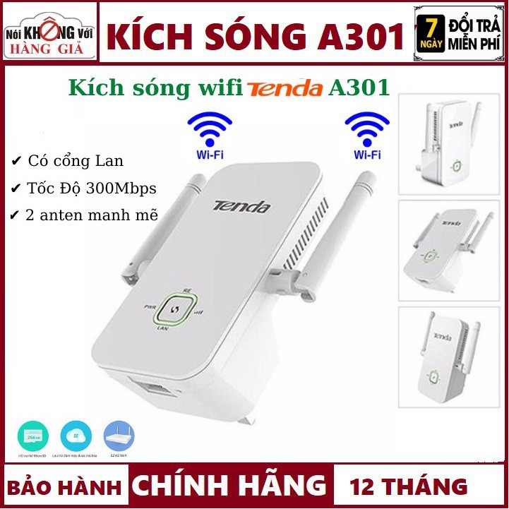 Kích wifi tenda A301,tốc độ 300 Mps,tích hợp thêm 2 ăng ten mạnh mẽ,bắt sóng siêu xa, có cổng lan [ Phương Thu Official]