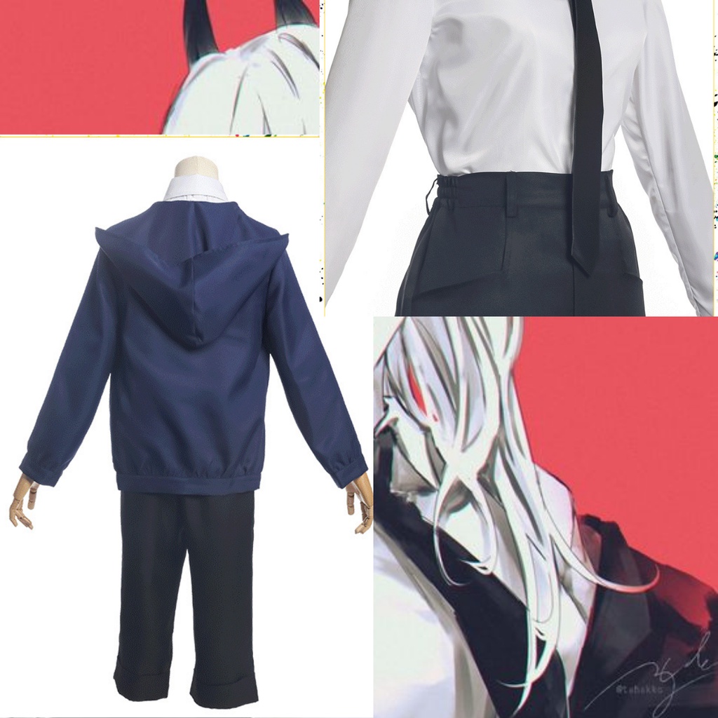 [Hàng order] set trang phục đồ cosplay Power Chainsaw Man áo khoác xanh dương | BigBuy360 - bigbuy360.vn