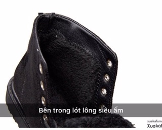 Giày da lôn cao cổ (sẵn 37 đen)