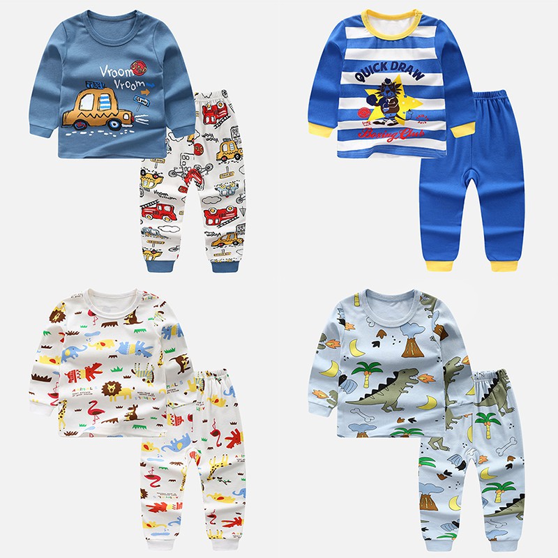 Set đồ ngủ dài in họa tiết hoạt hình dễ thương cho bé