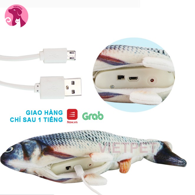 Đồ chơi cho chó mèo -  Cá Nhảy Điện Tử Sạc USB