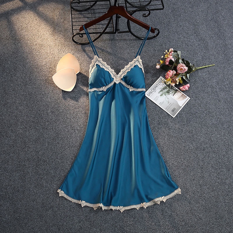 Đầm Ngủ Hai Dây Phối Ren Với Thiết Kế Cổ Chữ V Gợi Cảm Dành Cho Nữ