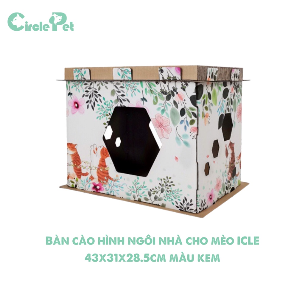 Bàn Cào Móng Cho Mèo ICLE Hình Ngôi Nhà Nhiều Màu Sắc Giúp Mèo Giải Stress - Circle Pet