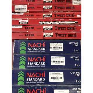 Mũi khoan Nachi 14mm,15mm,16mm đuôi trụ (đuôi siết), đuôi côn