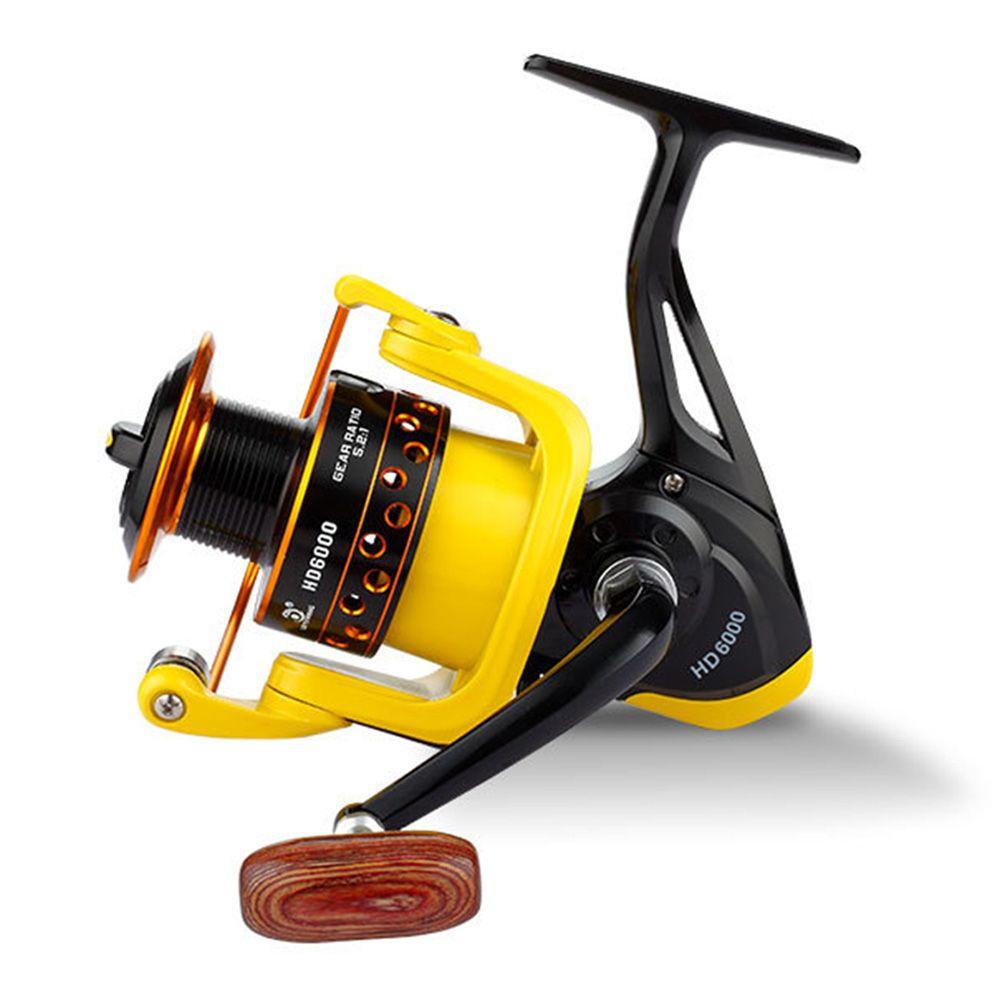 Guồng Quay Câu Cá Bằng Kim Loại Tay Cầm Gỗ