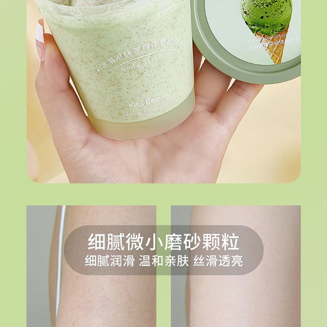 Kem Tẩy Da Chết Matcha Body Kiss Beauty Body Scrub Sena Beauty 200G