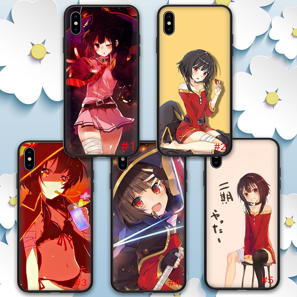 Ốp Điện Thoại Dẻo Họa Tiết Hoạt Hình Konosuba Megumin Cho iphone 5 5S 6 6S 7 8 Plus X XS Max XR SE 2