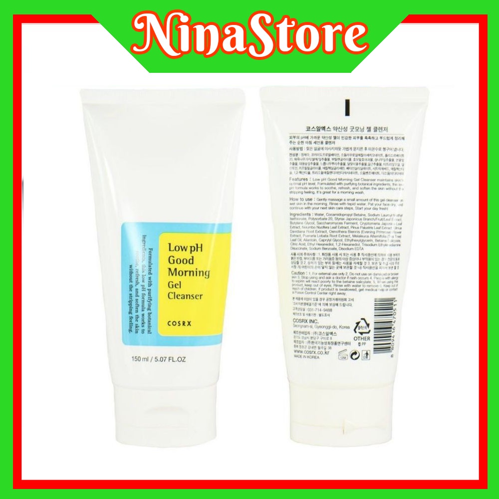 Sữa rửa mặt dạng Gel Cosrx Low pH Good Morning Gel Cleanser- NinaStore