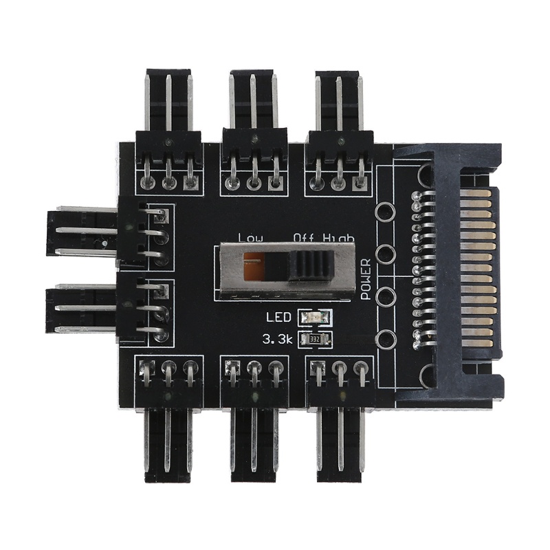Dây Cáp Chia Cổng Quạt Tản Nhiệt 1 Sang 8 3Pin Pwm 12V 4PIN / SATA