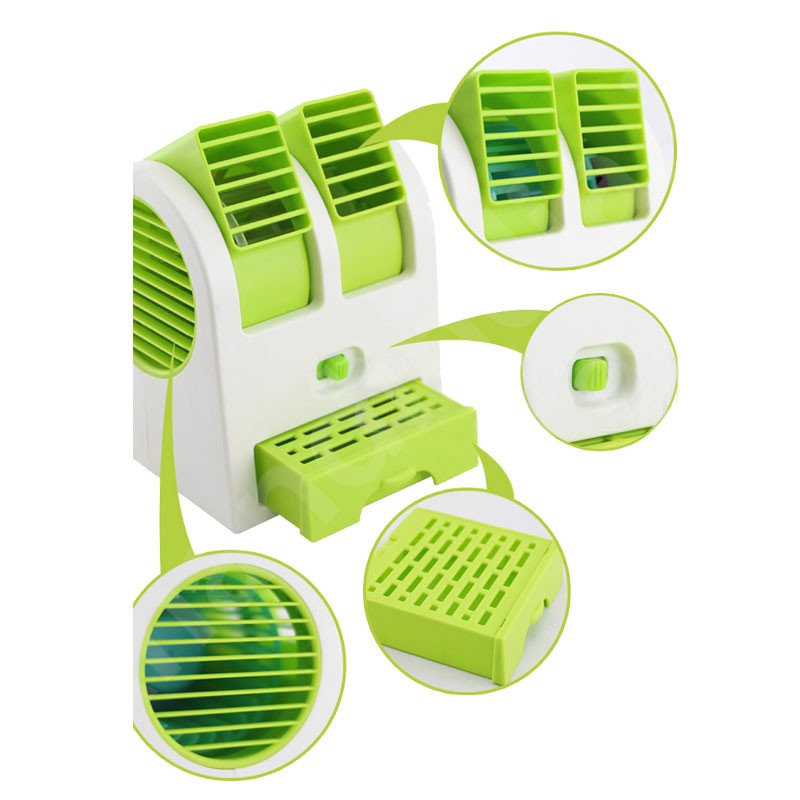 Quạt điều hòa mini để bàn 2 cửa gió  - màu ngẫu nhiên