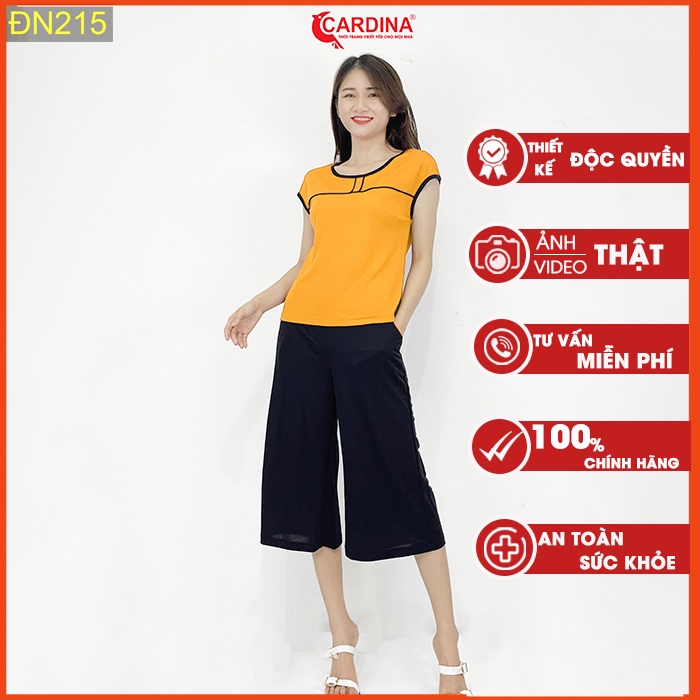 Đồ bộ nữ CARDINA chất cotton Nhật cao cấp quần ống sớ áo cộc tay mềm mại thoáng mát DN2.