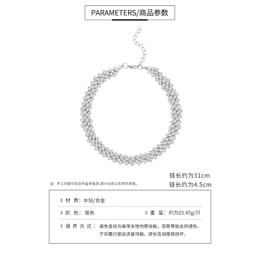 Vòng Cổ Choker Đính Đá Phong Cách Hàn Quốc Thanh Lịch Dành Cho Nữ