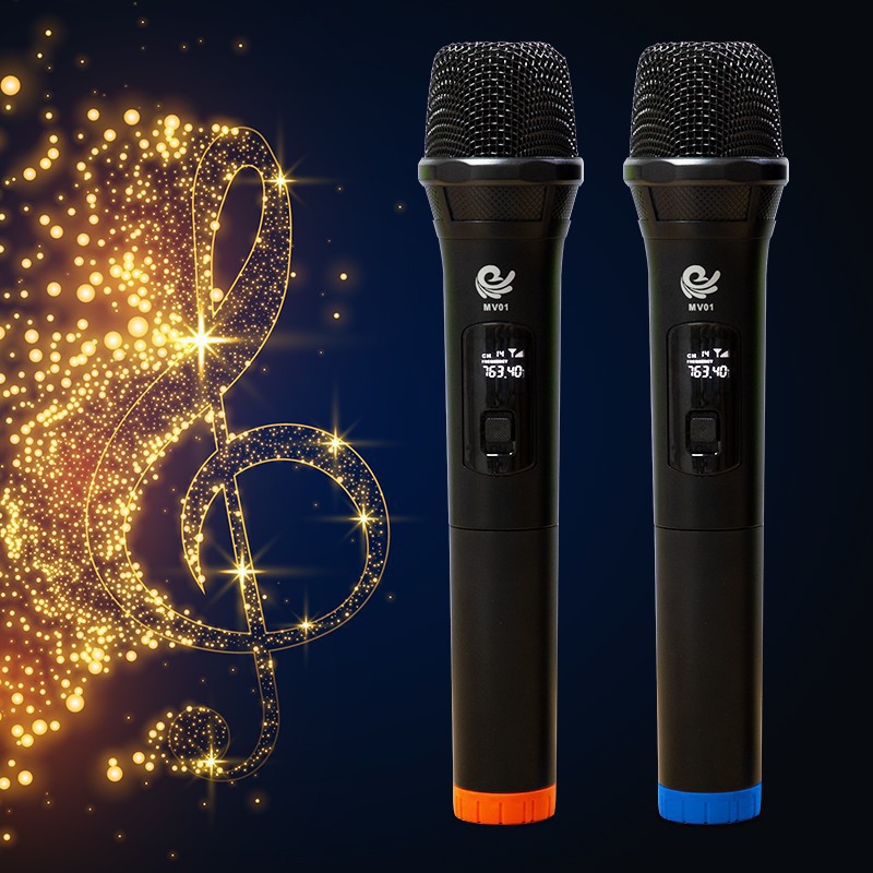 Micro Không Dây, Micro đôi Hát Karaoke MV01/ W003 , Chuyên Dành Cho Mọi Loa Kéo, Âm Ly - Tần Số 50, Hát Nhẹ Và Êm