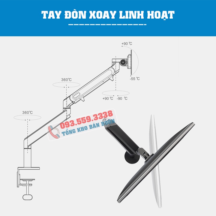 Giá Treo Màn Hình Máy Tính i-Bracket Z1 17 - 32 inch / Hợp Kim Nhôm [Cao Cấp Hơn NB F100A  - Human Motion T7 ]
