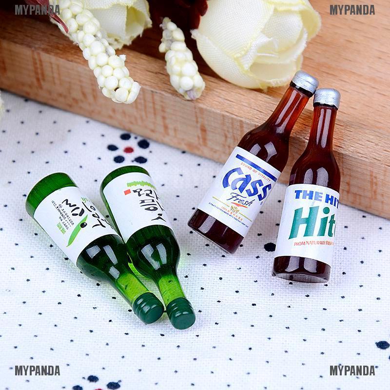 4 chai rượu mini trang trí nhà búp bê 1 : 12