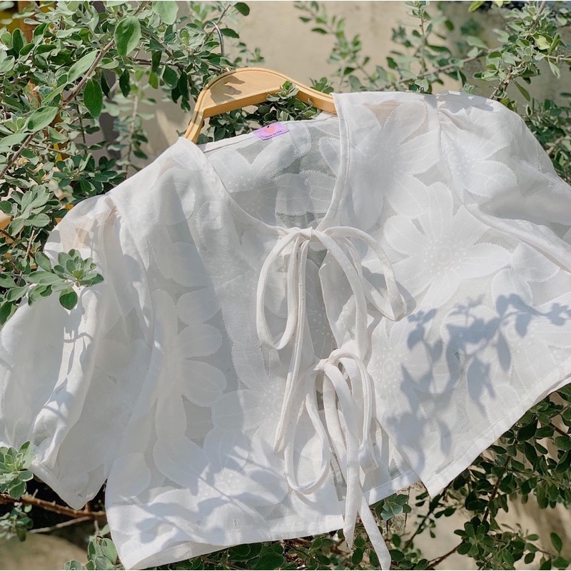 Áo khoác voan tơ hoa madebytim