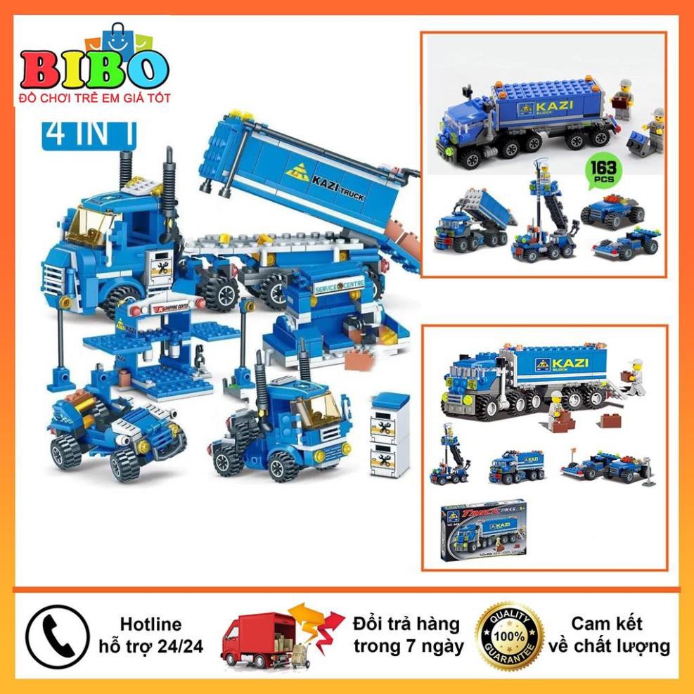 Lego Chính Hãng, Lego Xe Tải Và Nhân Viên Chở Hàng 163 Chi Tiết, Chất Liệu Nhựa PVC An Toàn Cho Bé