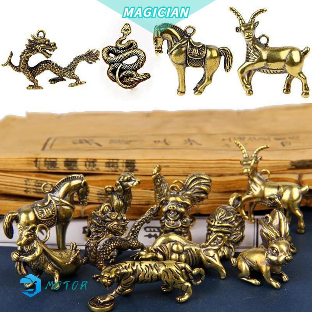 Đồ trang trí Chú Bò Chất Liệu Đồng Nguyên Chất 12 Kiểu Để Treo Chìa Khóa/Móc Khóa