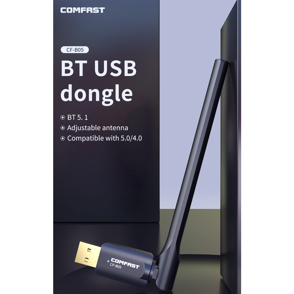 Comfast Bluetooth 5.1 cho pc  Bộ thu Bluetooth Bộ phát USB Bộ điều hợp không dây Bộ thu Bluetooth cho máy tính PC Máy tính xách tay CF-B05