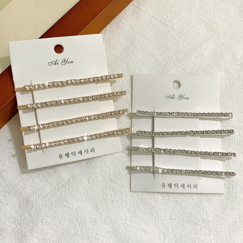Bộ kẹp tóc đính đá zircon sang trọng thời trang dành cho nữ