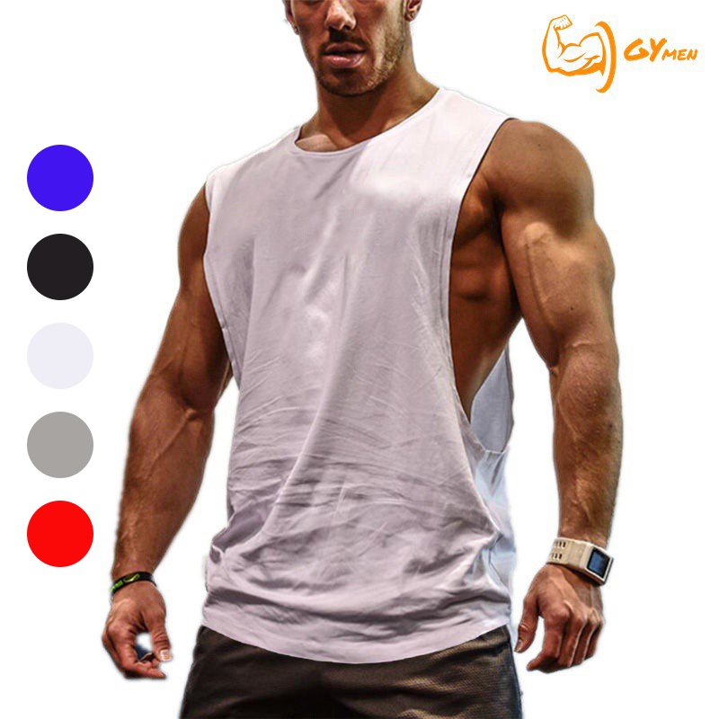 [ GYMEN ] Áo ba lỗ nam tập gymTank Top Côtton Cao Cấp Nhiều Màu Form Rộng Cổ Tròn Thun Lạnh Tập Vải Thoáng Nhanh Khô Big Size Co Giãn Chuẩn Form Chạy Bộ Chuyên Bóng Rổ Bóng Đá Cầu Lông
