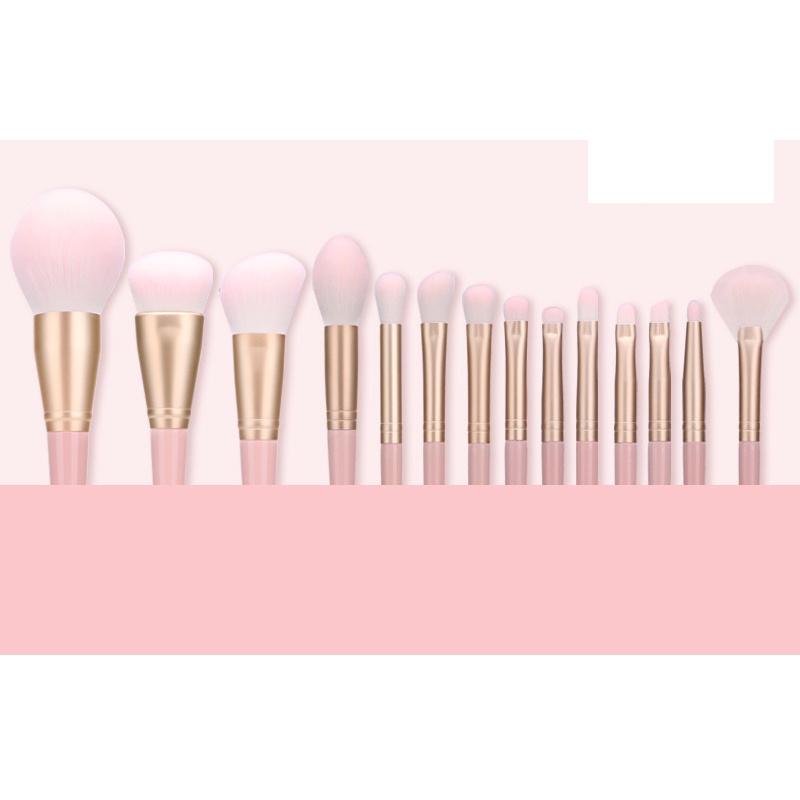 Bộ Cọ Trang Điểm MSQ Piggy Pink 14 Piece Brush Set With Cosmetic Case
