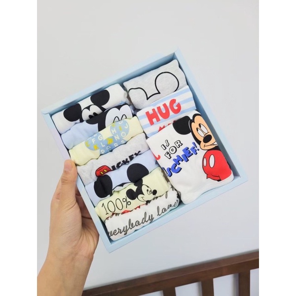 Set hộp 10c yếm cổ hình mickey cho bé , chất cotton mềm mịn thoải mái - tiệm nhà An