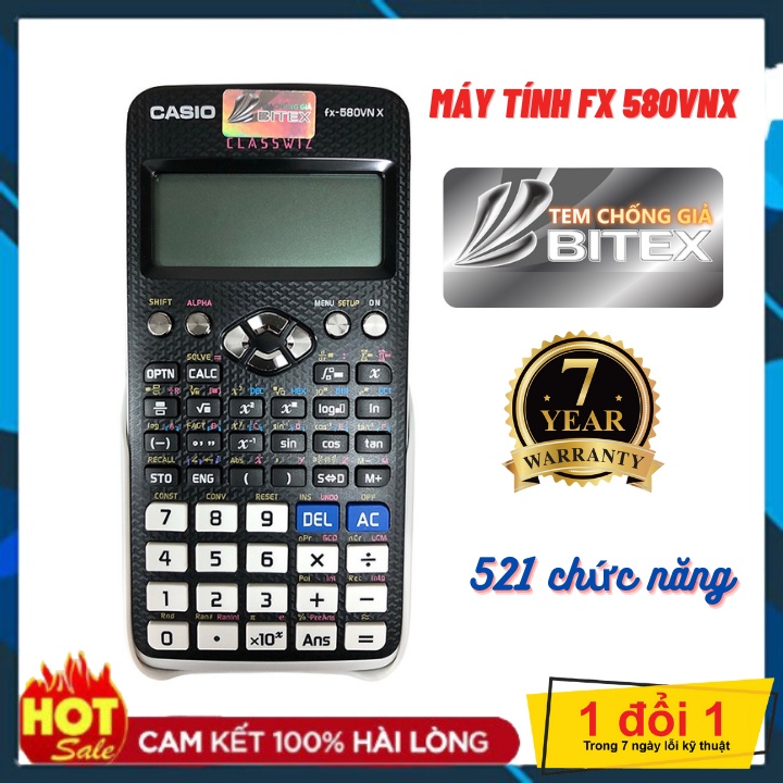 Máy Tính Casio Fx580vnx Với 521 Chức Năng Và Bứt Phá Tốc Độ Bảo Hành 7 Năm