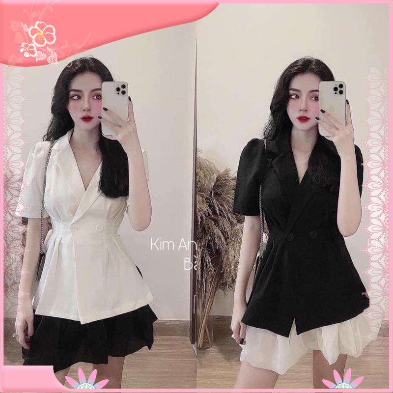 SET Áo véc tay cộc thời trang kèm Chân váy ngắn⚡️2 màu ảnh thật