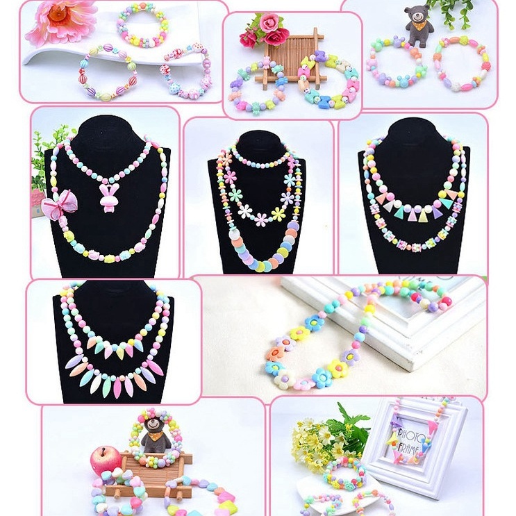 Bộ hạt cườm xâu vòng cho bé 24 ô kèm dây