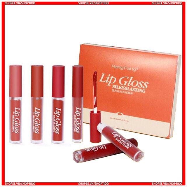 Set 6 son kem lỳ Hengfang matte velvet lip gloss