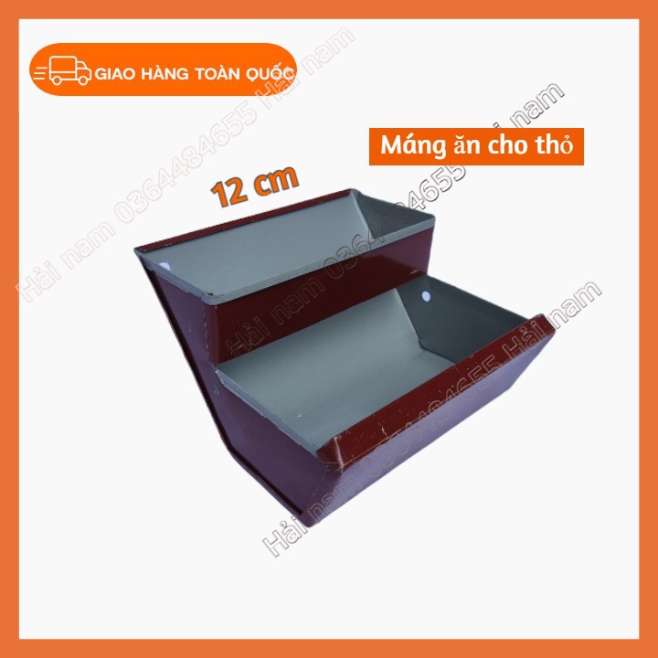 Máng ăn cho thỏ - Máng ăn 2 tầng , tôn dày , được sơn tĩnh điện chống han - Loại 12 cm