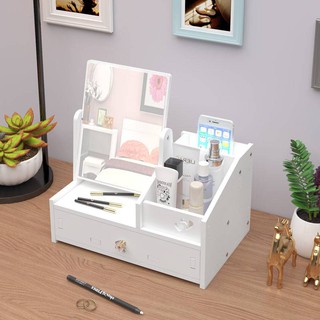 Kệ Đựng Đồ Trang Điểm Kèm Gương Trang Điểm Để Bàn Có Ngăn Đựng Đồ Trang Điểm