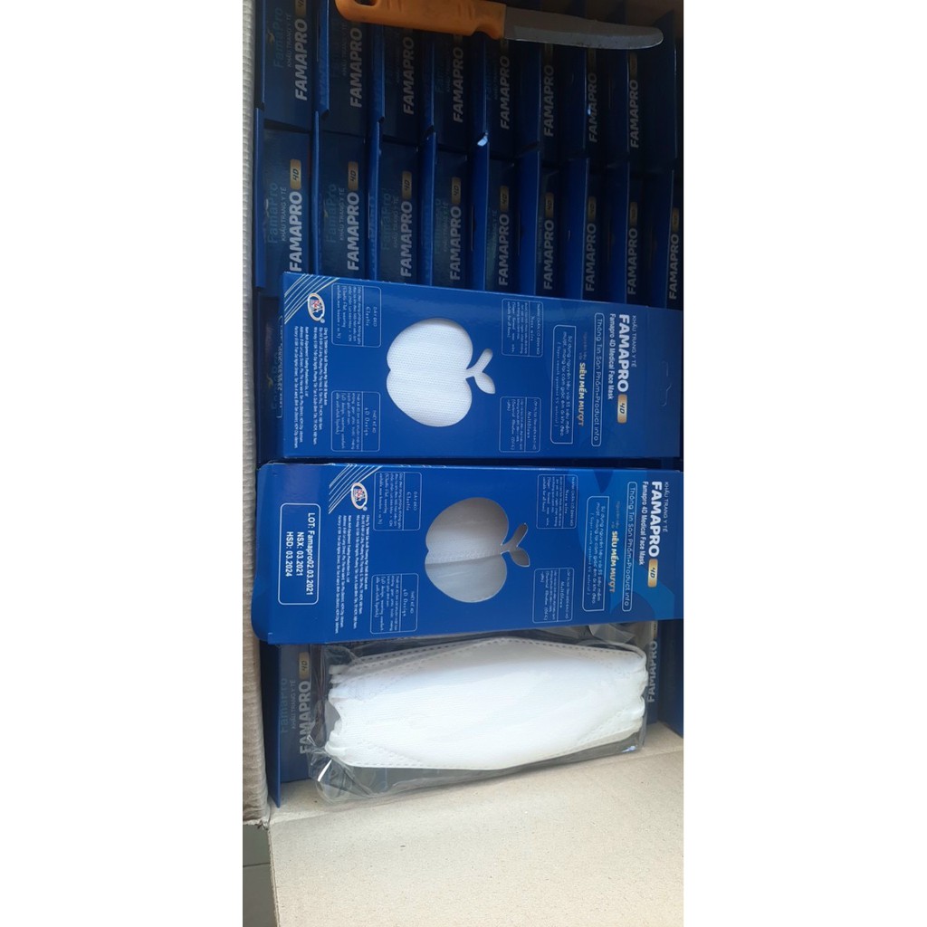 Khẩu trang y tế 4D cao cấp kháng khuẩn 3 lớp Nam Anh Famapro 4D mask dạng hộp | BigBuy360 - bigbuy360.vn