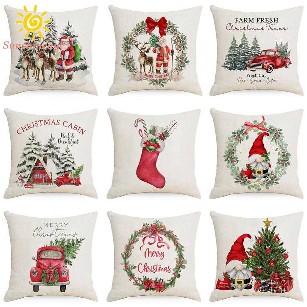 18&quot; 45cm Christmas Xmas Cushion Cover Pillow Case Sofa Home Décor Santa Claus