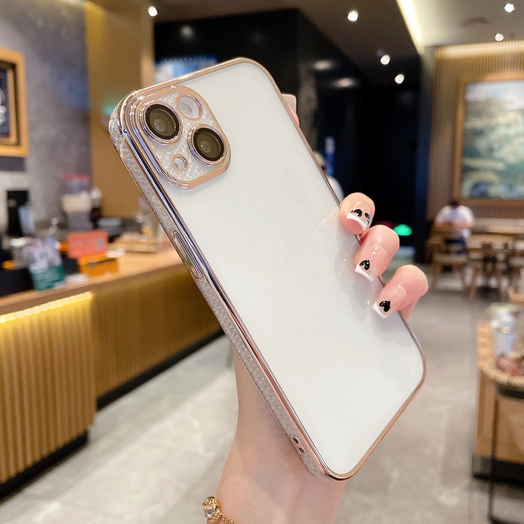 Ốp Điện Thoại Silicon Dẻo Trong Suốt Viền Kim Cương Sang Trọng Cho iphone 13 Pro MAX 11 12 Pro MAX XS MAX XR X 7+ 8 Plus