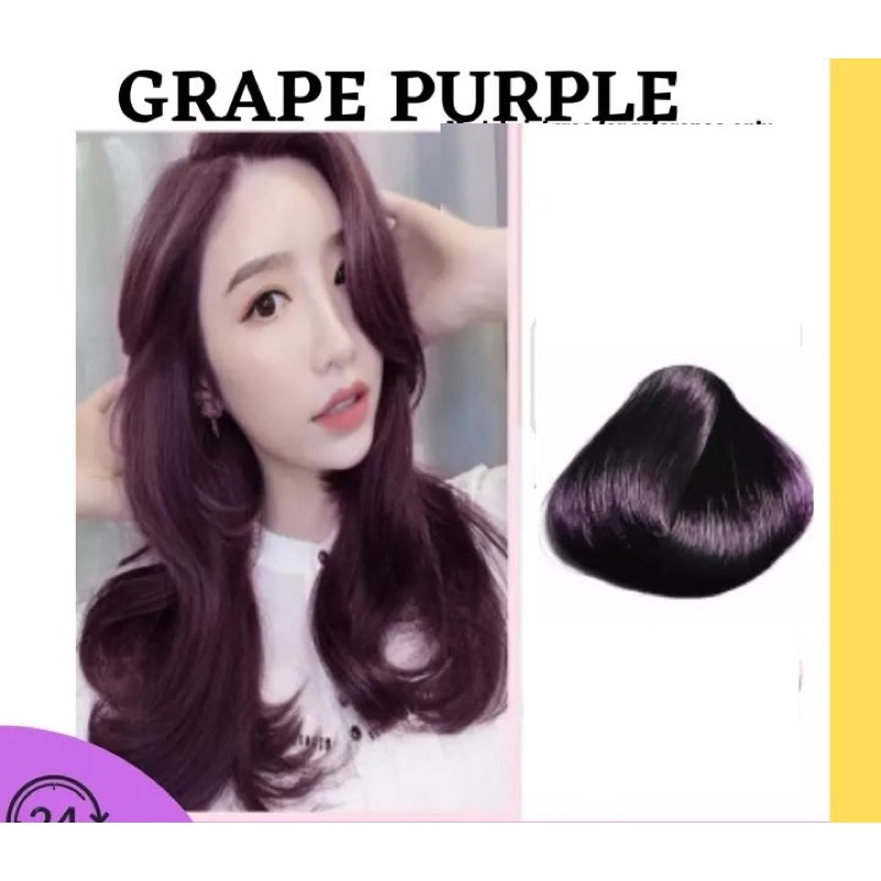 Kem Thuốc Nhuộm Tóc Tại Nhà Màu Tím Nho Đen 4/2 Grape Purple Hair Dye Cream Coloring