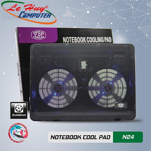 Đế tản nhiệt Laptop VSP Cooler N24 (2*Fan 14cm)