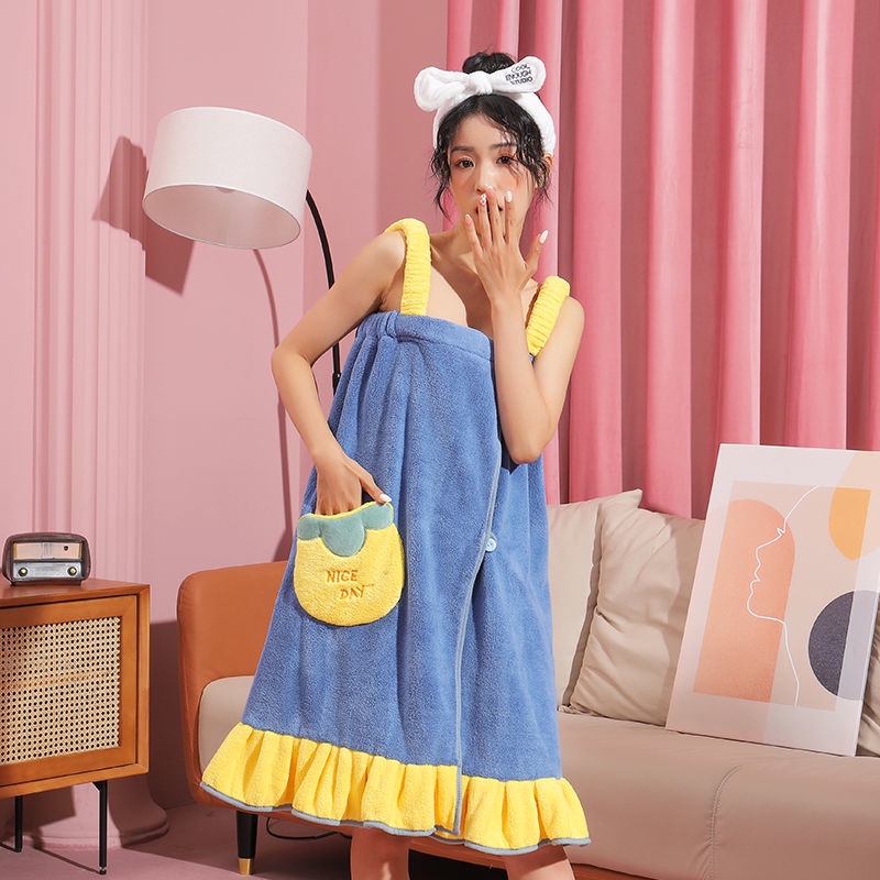 Khăn Tắm Dạng Váy Công Chúa Phong Cách Hàn Quốc Đơn Giản Thấm Hút Tốt Nhanh Khô Không Xơ Vải