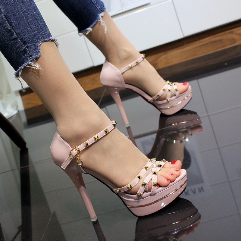 CG104 GIÀY CAO GÓT ĐÍNH ĐÁ 12CM