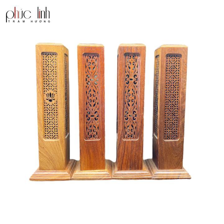 Lư Xông Trầm Gỗ Đứng-Xông Tim Trầm-Cao 23cm-Đường Kính 7cm-Giao Màu Ngẫu Nhiên
