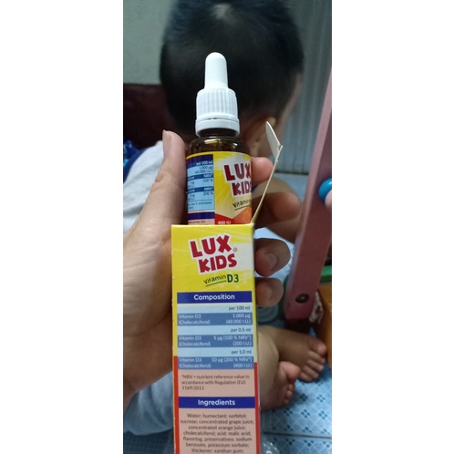 Giọt uống Lux Kids Vitamin D3 nhập khẩu Đức lọ 30ml cho trẻ khoẻ mạnh