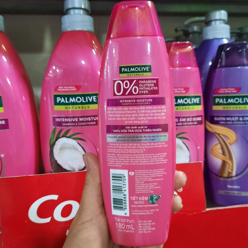 Dầu gội có dầu xả Palmolive dưỡng ẩm bổ sung 180ml